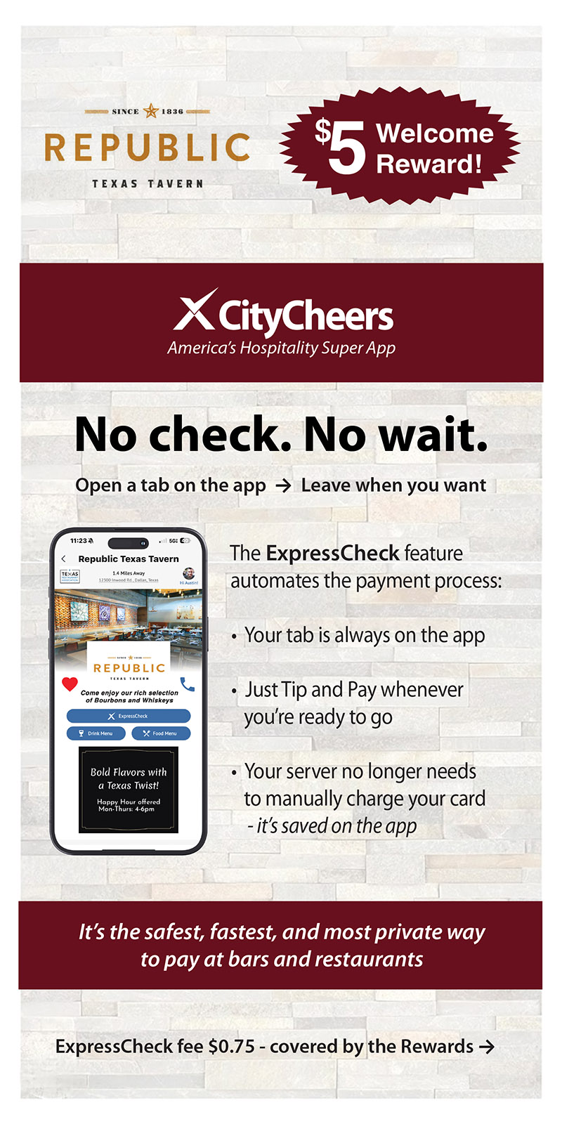 CityCheers Super App Menu Insert Front